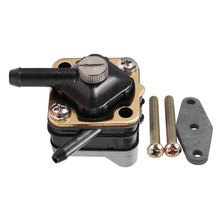Pompa de combustibil pentru motoare Evinrude 6-15hp, neagra, metal, set cu garnitura, suruburi