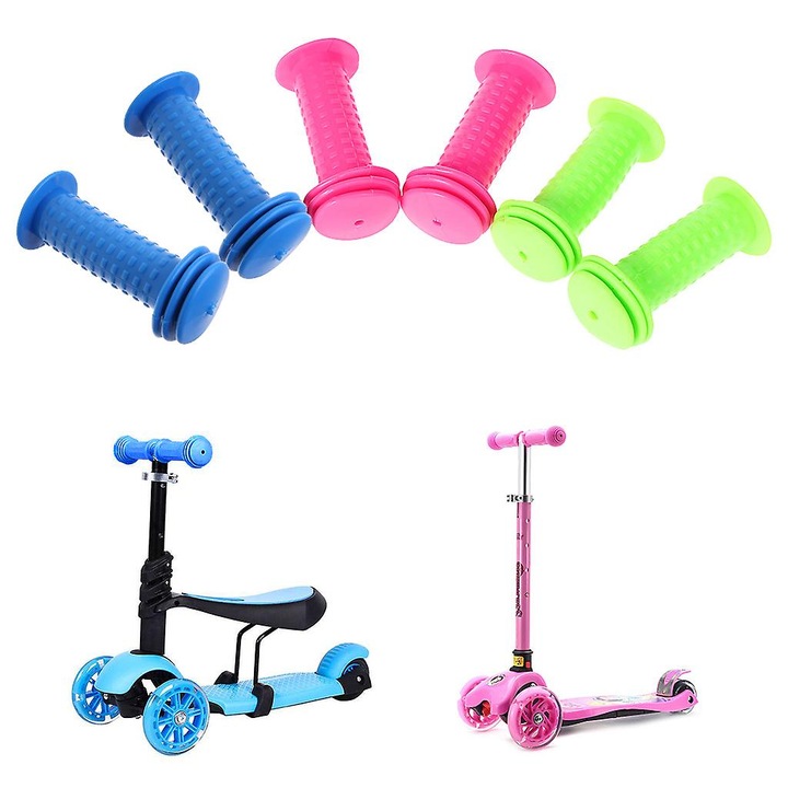 Manere bicicleta pentru copii, set, non-alunecare, roz, 83mm