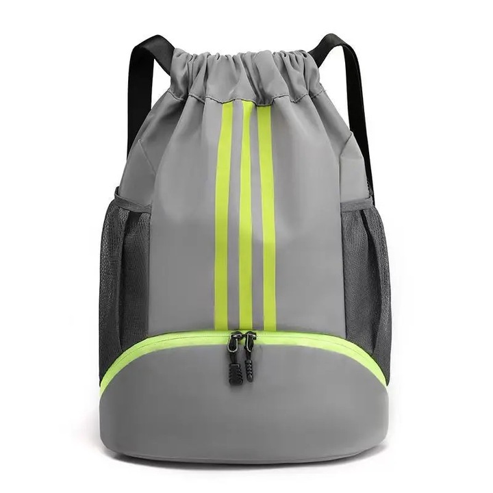 Unisex sport hátizsák, 20-35L kapacitás, nylon anyag, szürke, 32x15x47cm