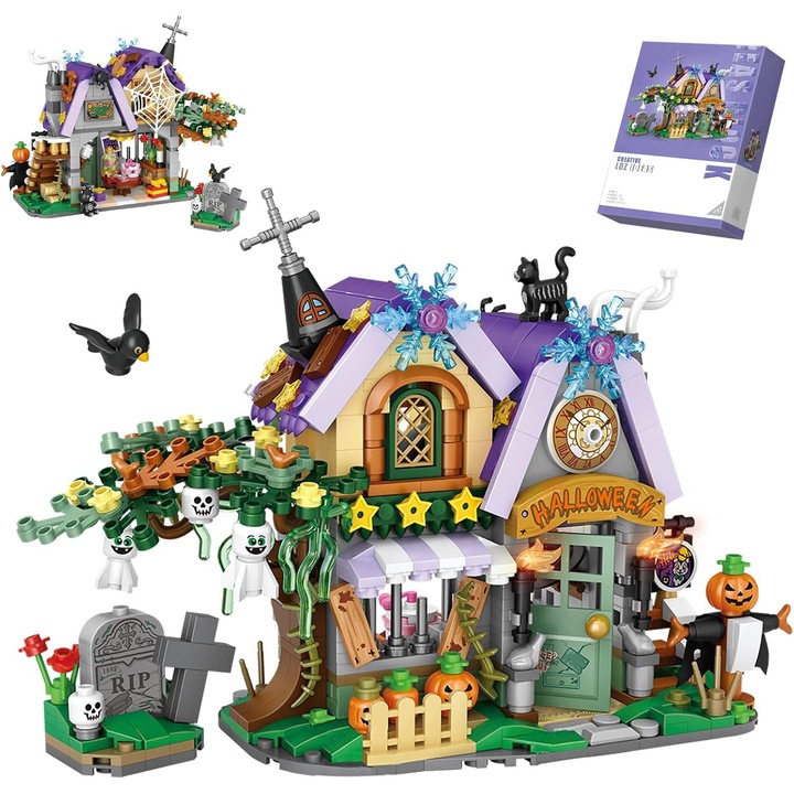 Casa bantuita de Halloween, set 783 piese, 10x15x22cm