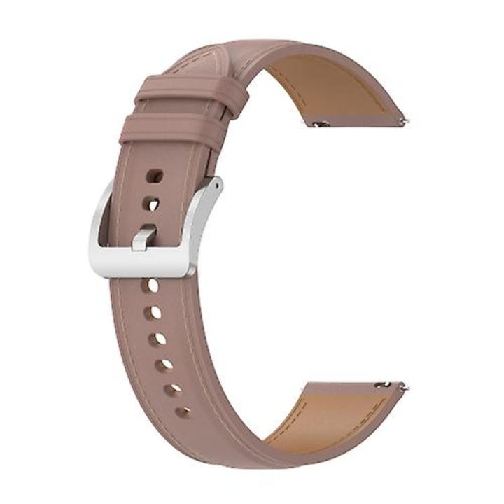 Curea din piele naturala pentru Garmin Vivoactive3 Music, roz, ajustabila