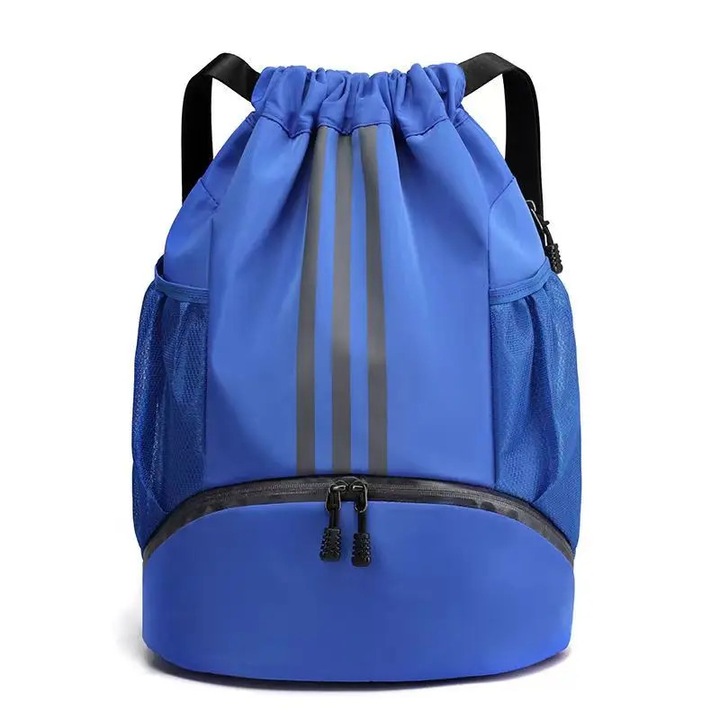 Unisex sport hátizsák, kapacitás 20-35L, nylon, kék, 32x15x47cm
