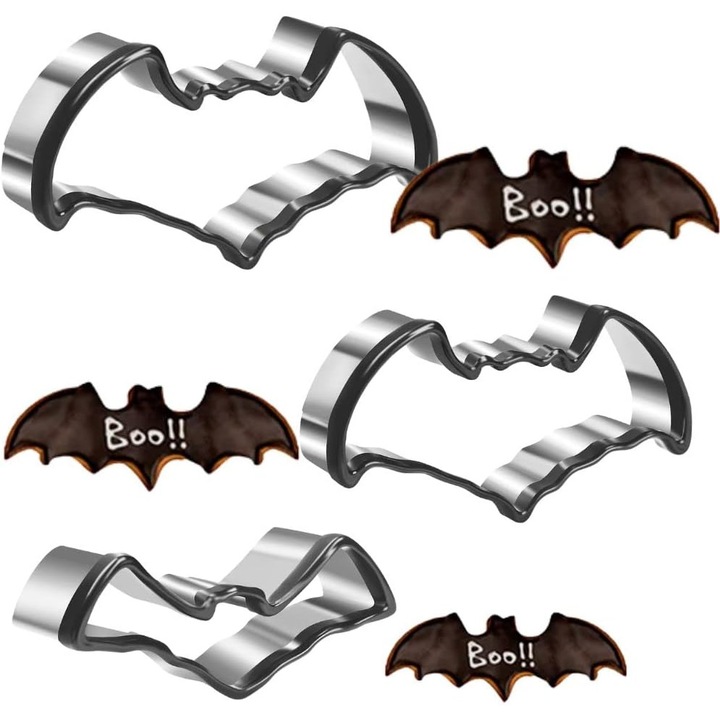 Set forme prajituri Halloween, 6 forme animale, otel inoxidabil, usor de utilizat, multicolor