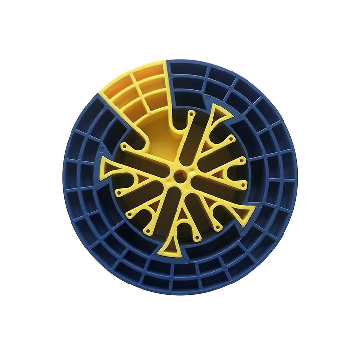 Pieptene pentru cabluri, 12x12x4cm, galben, albastru, set