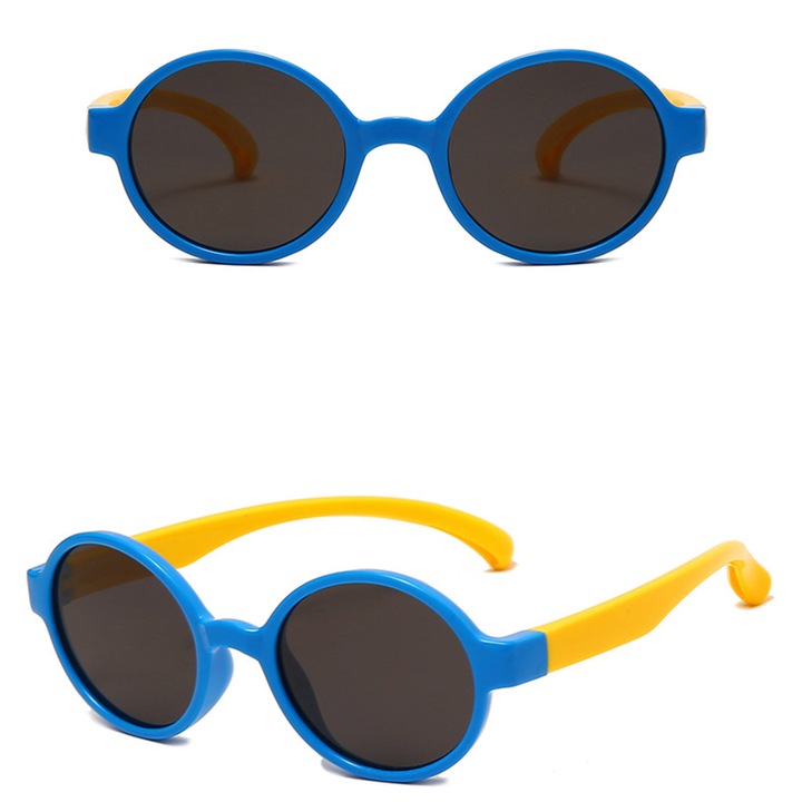 Детски слънчеви очила, поляризирани лещи, кръгъл дизайн, многоцветни, 43x40mm