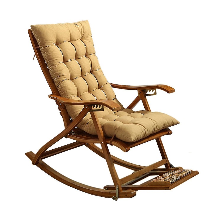 Възглавница за шезлонг, 120x48см, полиестер, с колан за фиксиране, жълт, комплект 1 бр.