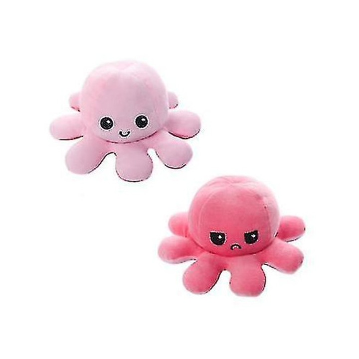 Vandbar Flip Octopus Plush Doll Z Roz inchis
