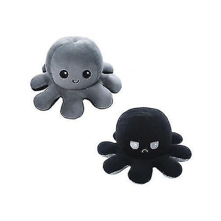 Papusa de plus octopus reversibila, 20x20x10cm, multicolor, set 1 bucata