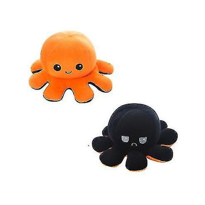 Papusa de plus octopus reversibila, 20x20x10cm, multicolor, set jucarii de plus
