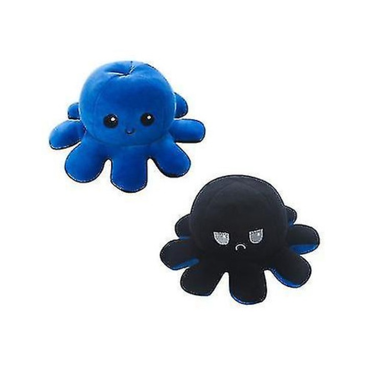 Papusa de plus octopus reversibila, 20x20x10cm, multicolor, set cu 1 jucarie