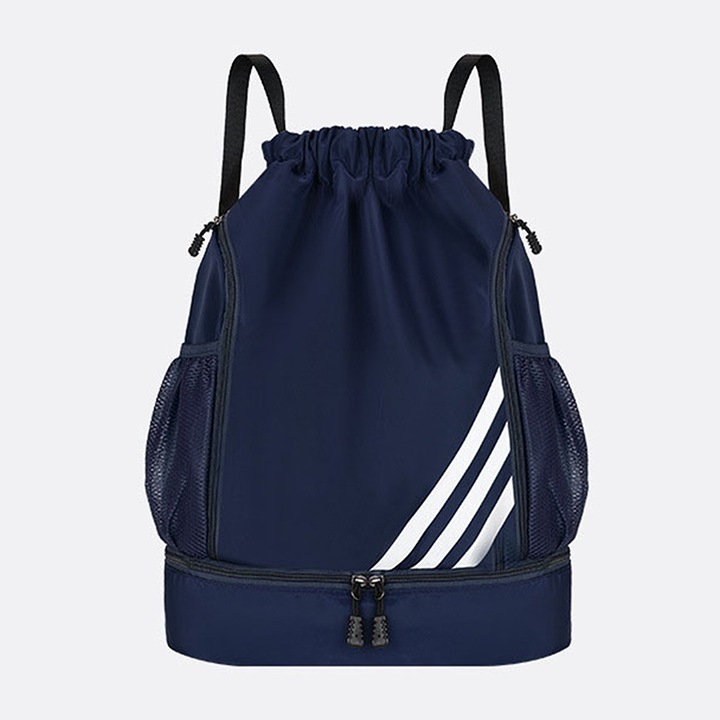 Uniszex sporttáska, húzózsinóros modell, 31x15x45cm, kék