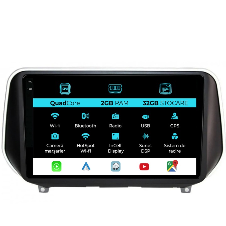 Dedikált navigációval ellátott Hyundai SantaFe (2018-2024), 9 hüvelykes, 2 GB RAM, 32 GB tárhely, Carplay