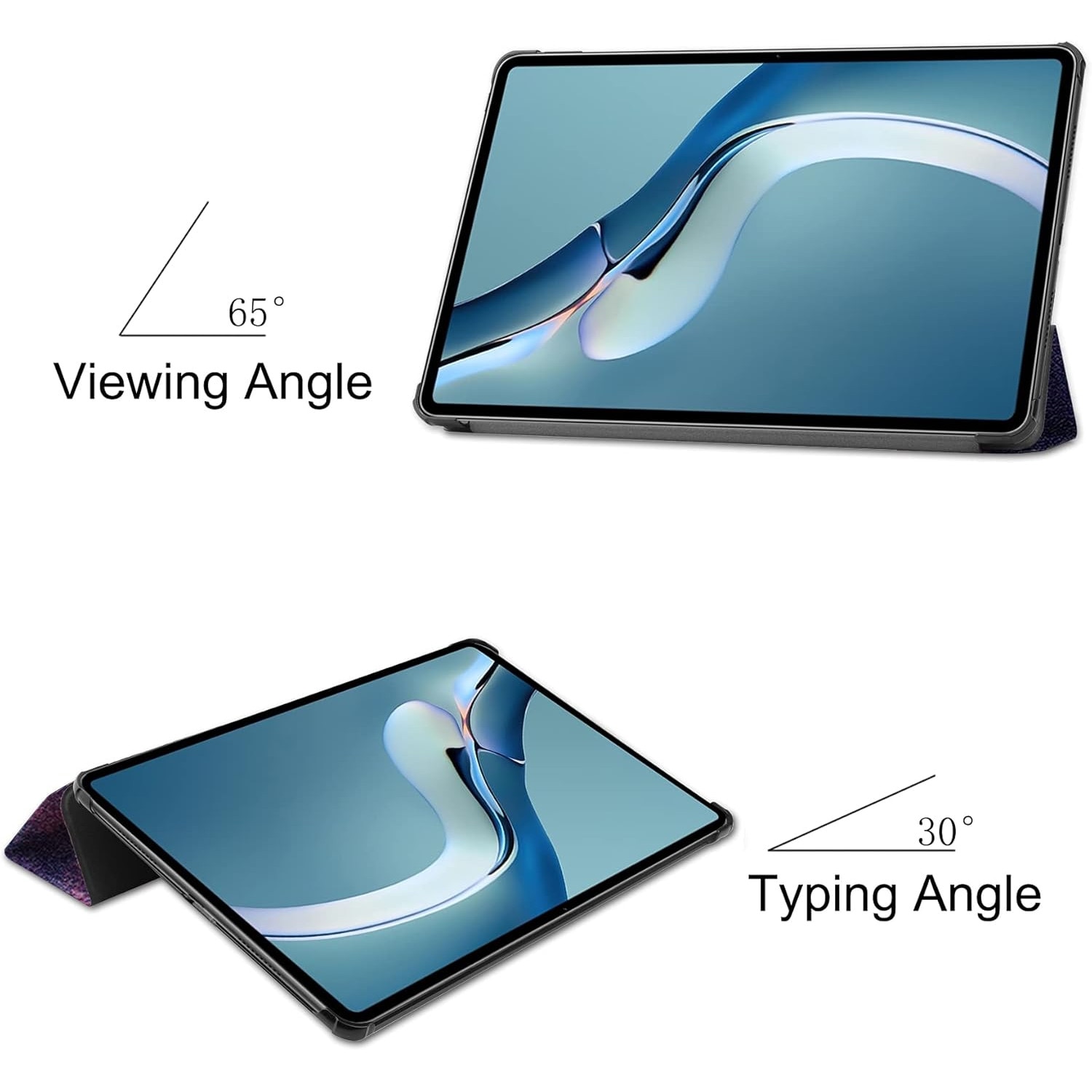 Husa pentru tableta Huawei MatePad Pro 12.6 2021, din piele PU de calitate superioara, Milky Way