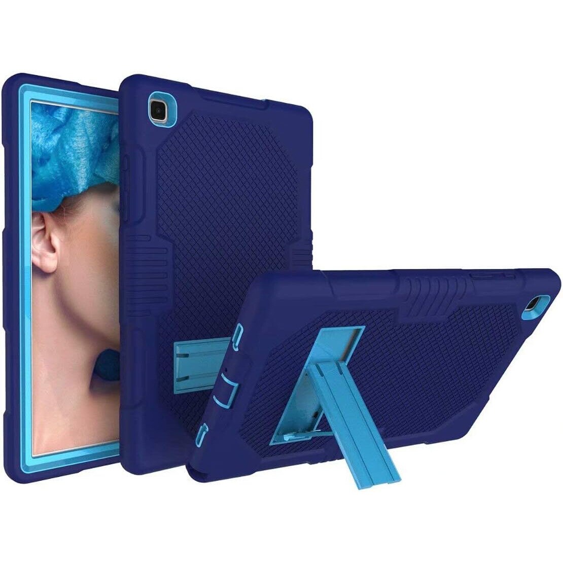 Husa Shockproof Armor Sigloo, pentru Samsung Galaxy Tab A7 (SM-T500/T505/T507), 10.4", cu stand, Dark Blue