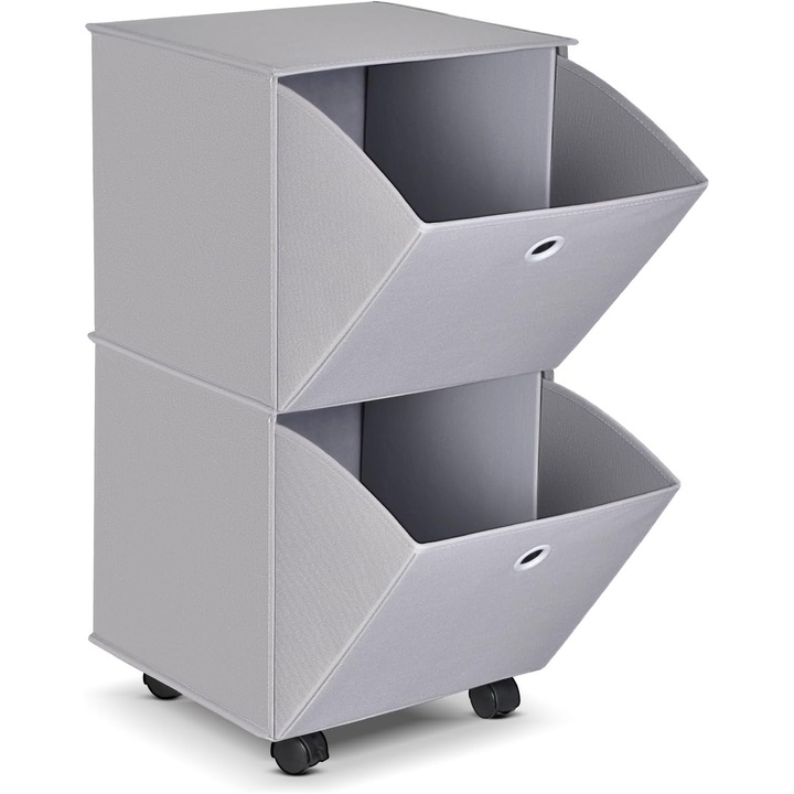 Скрин с 2 чекмеджета, сив, 31.7x31.7x67.4см