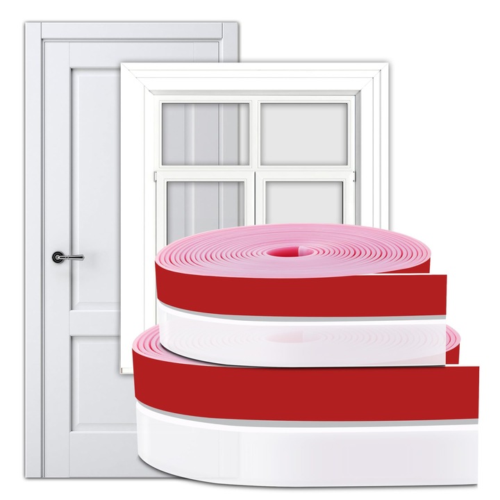 Garnitura autoadeziva pentru ferestre si usi, izolatie termica, 6,1 m x 3,5 cm