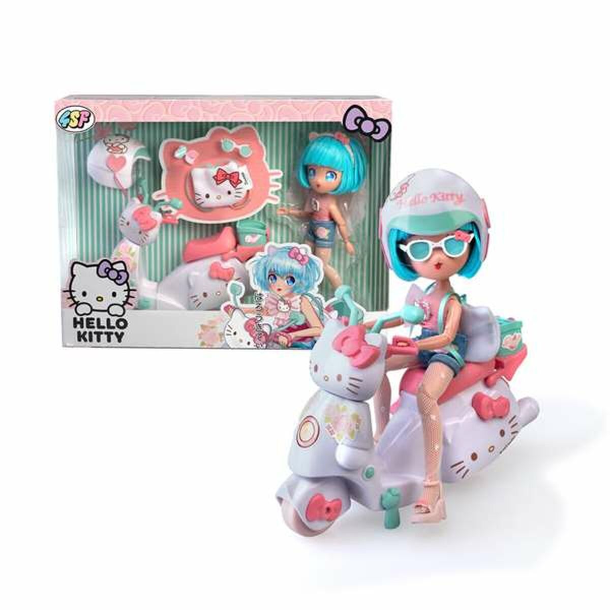 Papusa Hello Kitty, 19,5 cm, multicolor, cu accesorii - eMAG.ro