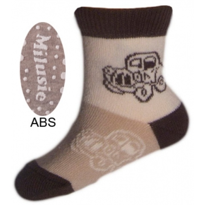 Sosete pentru baieti cu ABS-Milusie B2213B-C-11-12-cm, Gri 8165