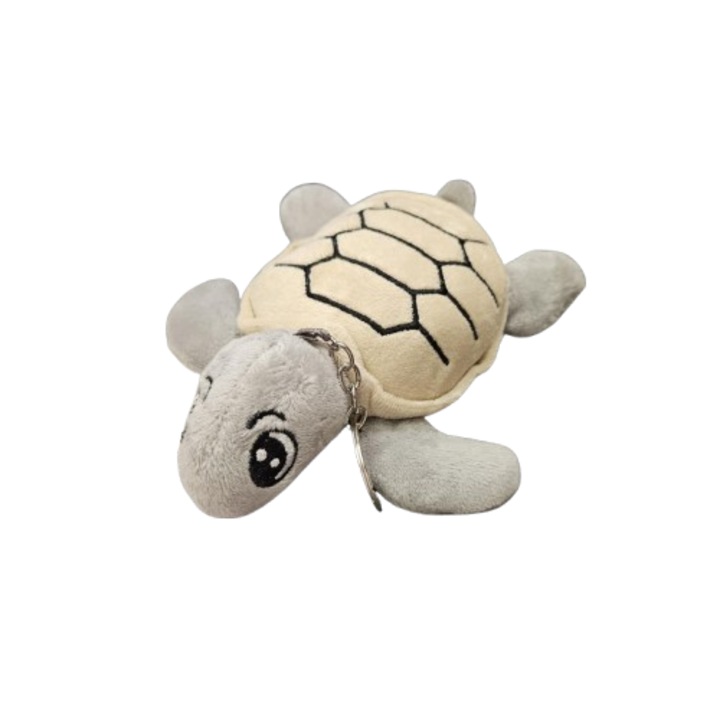 Играчка Костенурка, Текстилна, бежово, 8 см