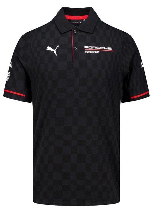 Tricou polo Porsche Motorsport 2025, Barbati, Negru, Negru