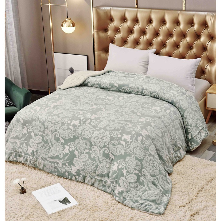 Patură CHIRASO Cocolino, moale și călduroasă, verde pal, 200x230 cm