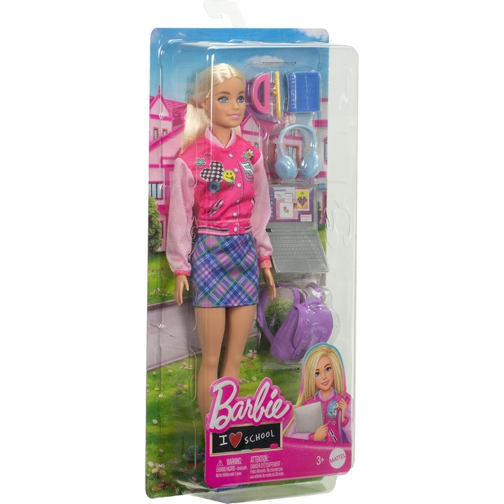 Papusa Barbie I Love School cu accesorii