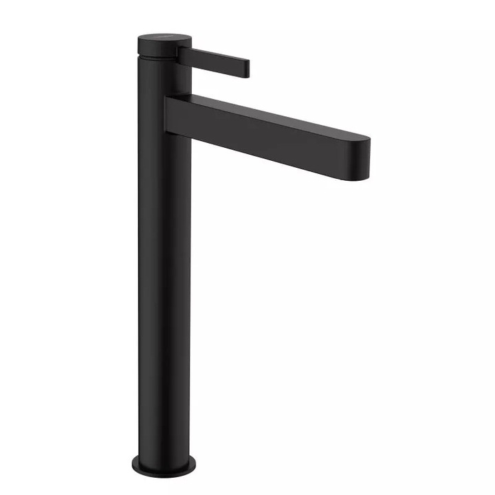 Hansgrohe Finoris 260 mosdócsaptelep, push-open szelep, pultba építhető mosdótálhoz, matt fekete