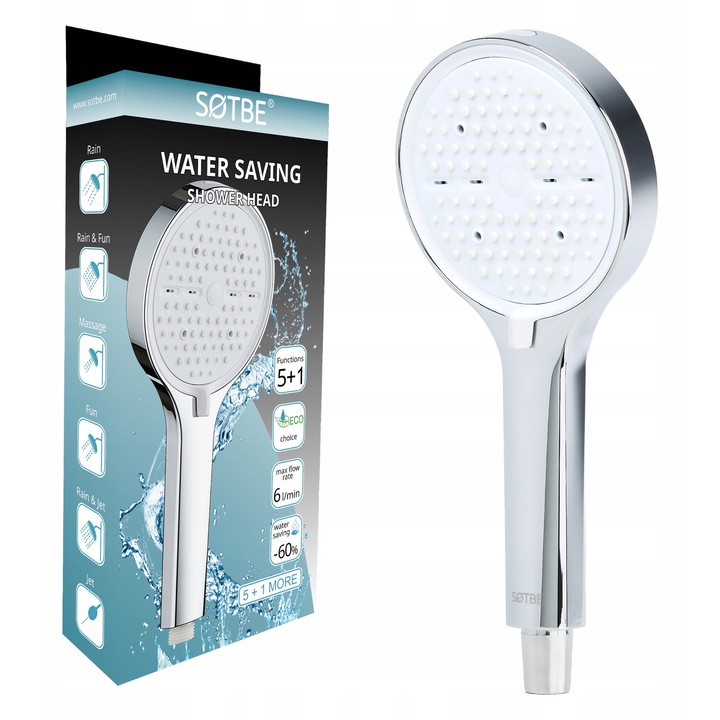 Dus cu maner SOTBE LARK, 6 moduri, crom, 125x260mm