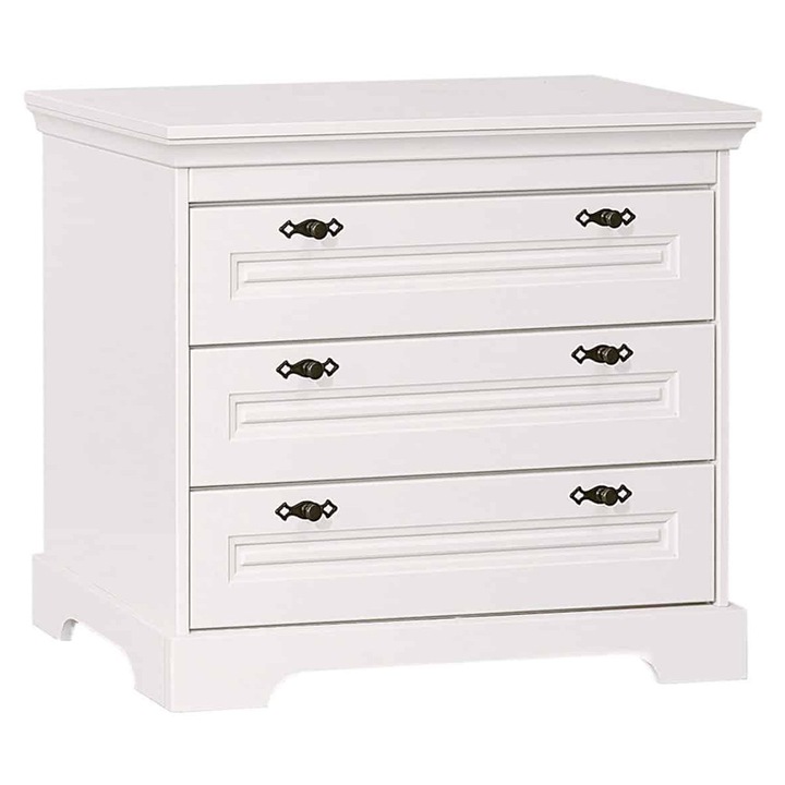 Comoda Amelia, Lemn Masiv, 100x45x90, Alb