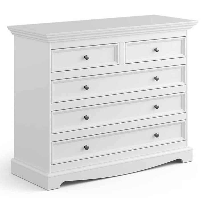 Comoda Linea, Lemn Masiv, Alb