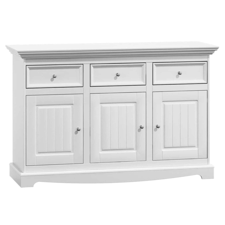 Comoda Linea, Lemn Masiv, 130x45x85cm, Alb