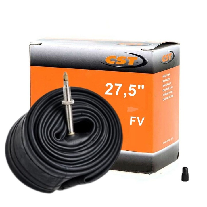 Camera roata bicicleta CST, 27.5x2.70/3.0 FV 48mm Presta, negru
