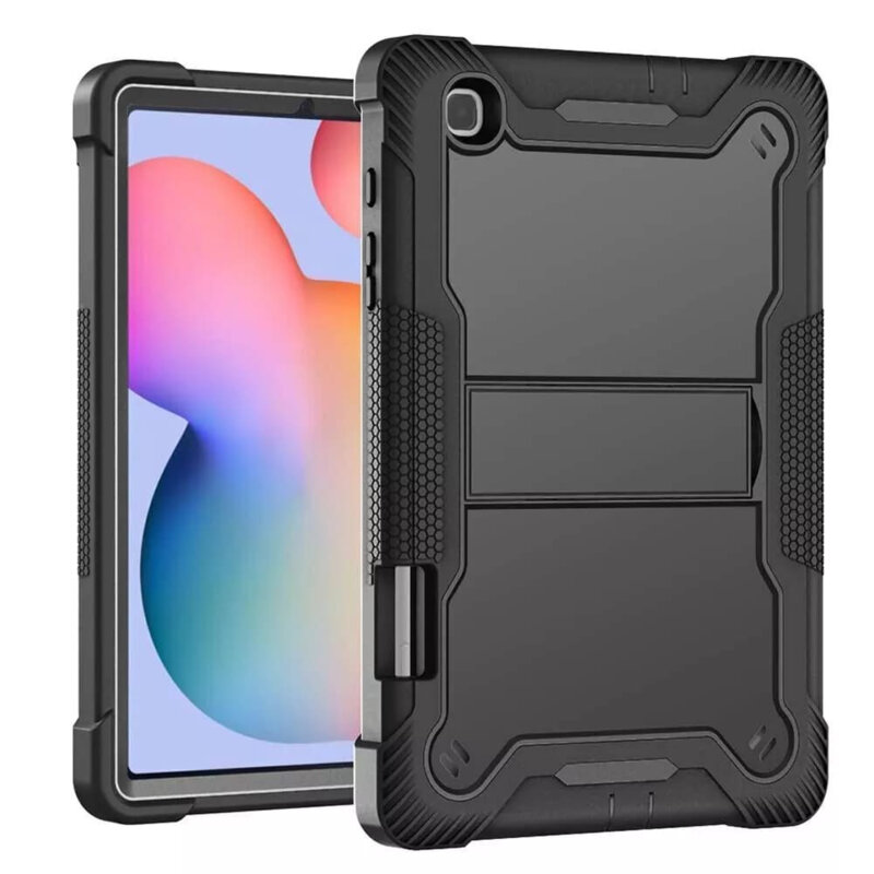 Husa Shockproof Armor Sigloo, pentru Samsung Galaxy Tab A7 (SM-T500/T505/T507), 10.4", cu stand, Dark Black