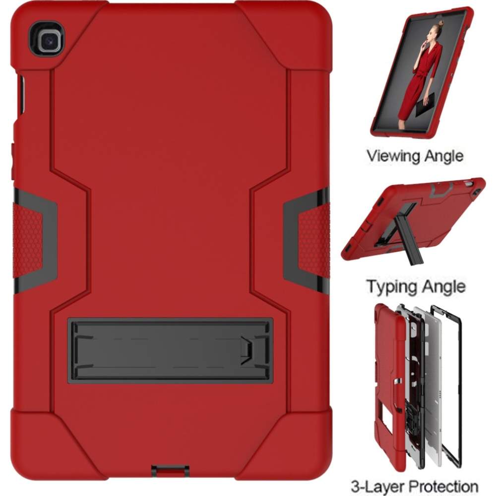 Husa Shockproof Armor pentru Samsung Galaxy Tab A8 (X200/X205), 10.5", Sigloo, stand Built-in, Protectie 360, Rosu