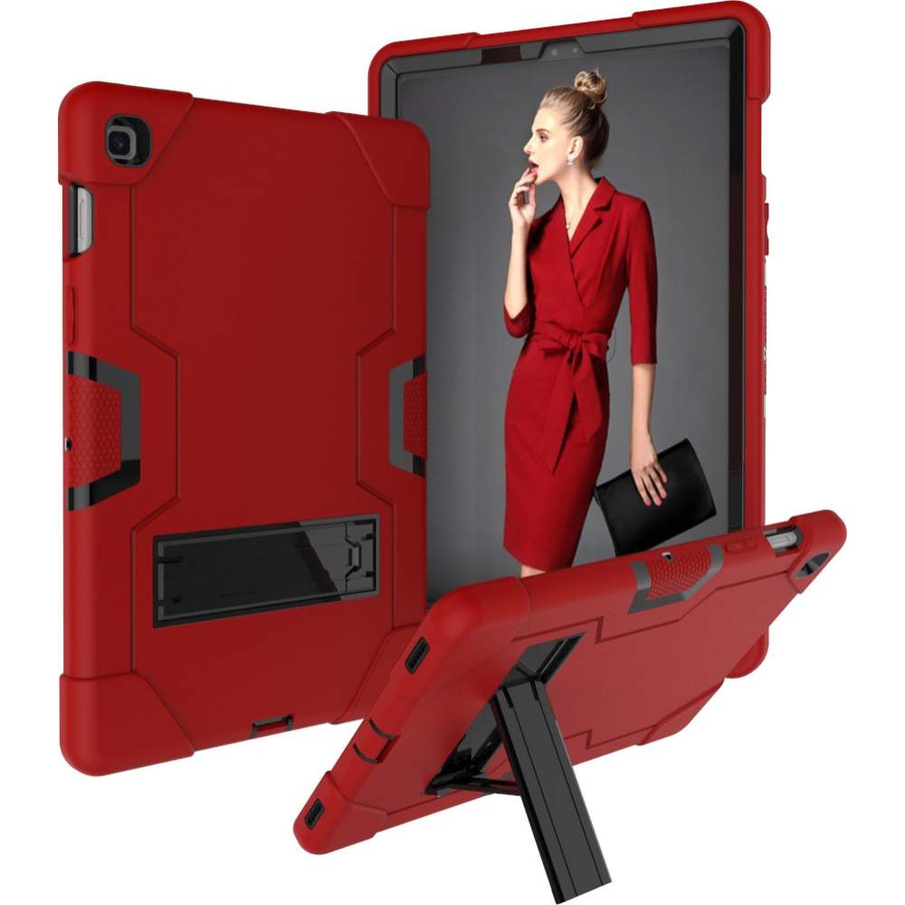 Husa Shockproof Armor pentru Samsung Galaxy Tab A8 (X200/X205), 10.5", Sigloo, stand Built-in, Protectie 360, Rosu