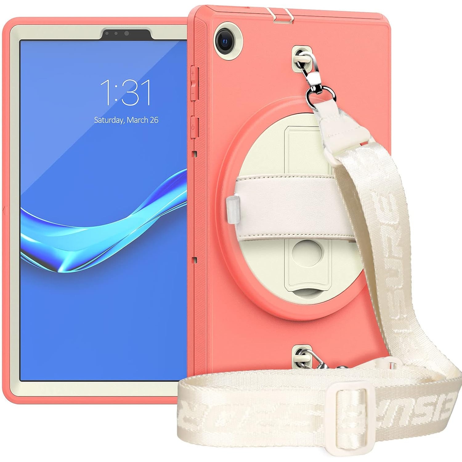 Pachet complet Sigloo 360° pentru Samsung Galaxy Tab A8(X200), 10.5", Upgrade Heavy Duty 3-Layer, Full Coverage Crossbody cu Built- in Stand, Orange