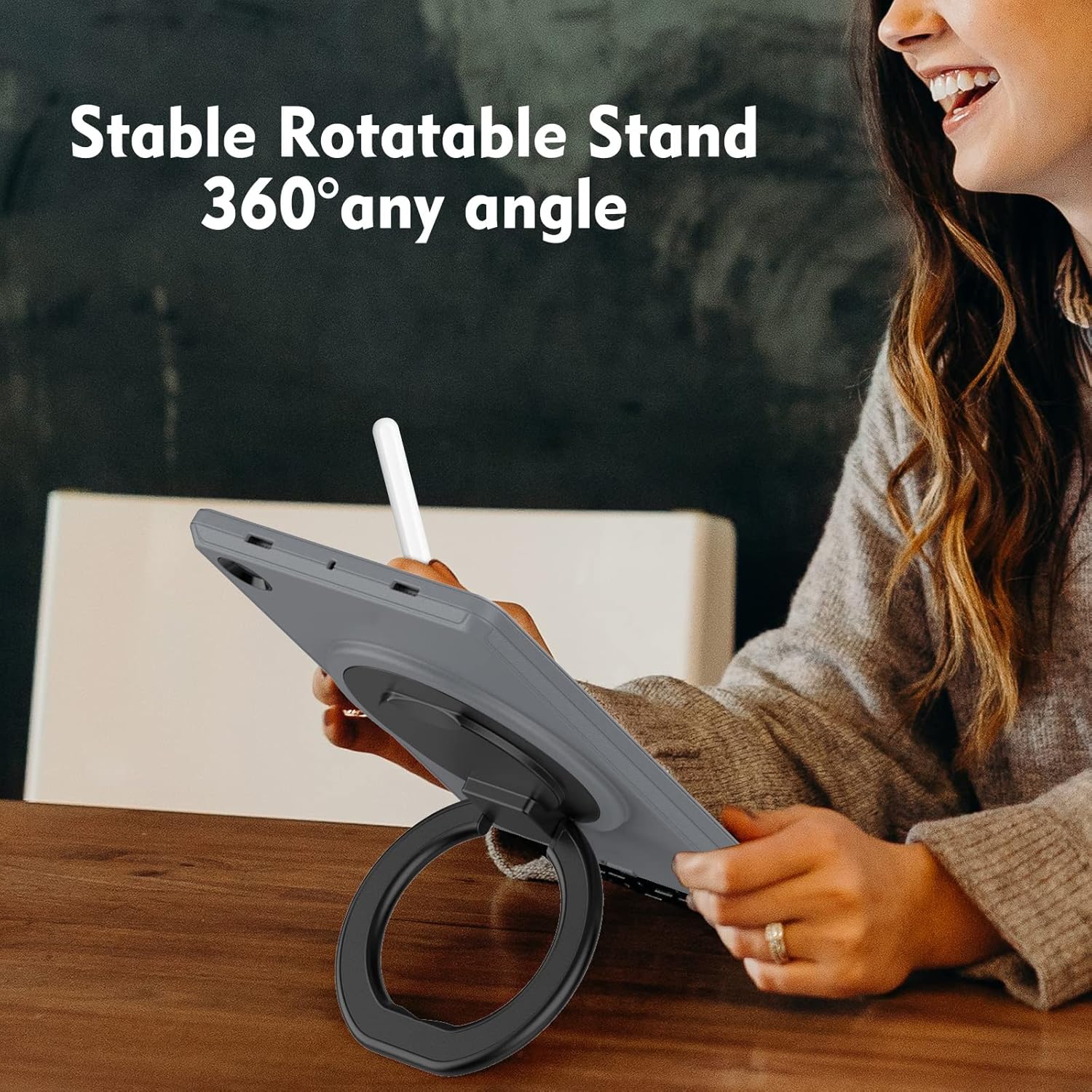 Pachet complet Sigloo 360° pentru Samsung Galaxy Tab A8(X200), 10.5", Upgrade Heavy Duty 3-Layer, Full Coverage Crossbody cu Built- in Stand, Gri