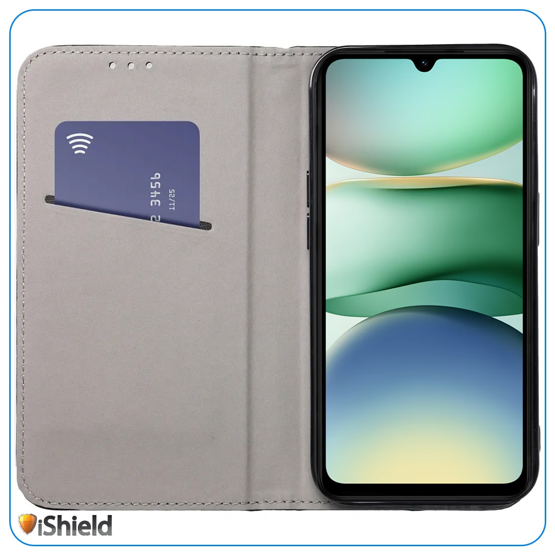 Husa pentru Xiaomi Redmi A5 4G, tip Carte cu buzunar interior, inchidere magnetica, functie Stand, FlipBook, Piele-Eco, Bluemarin