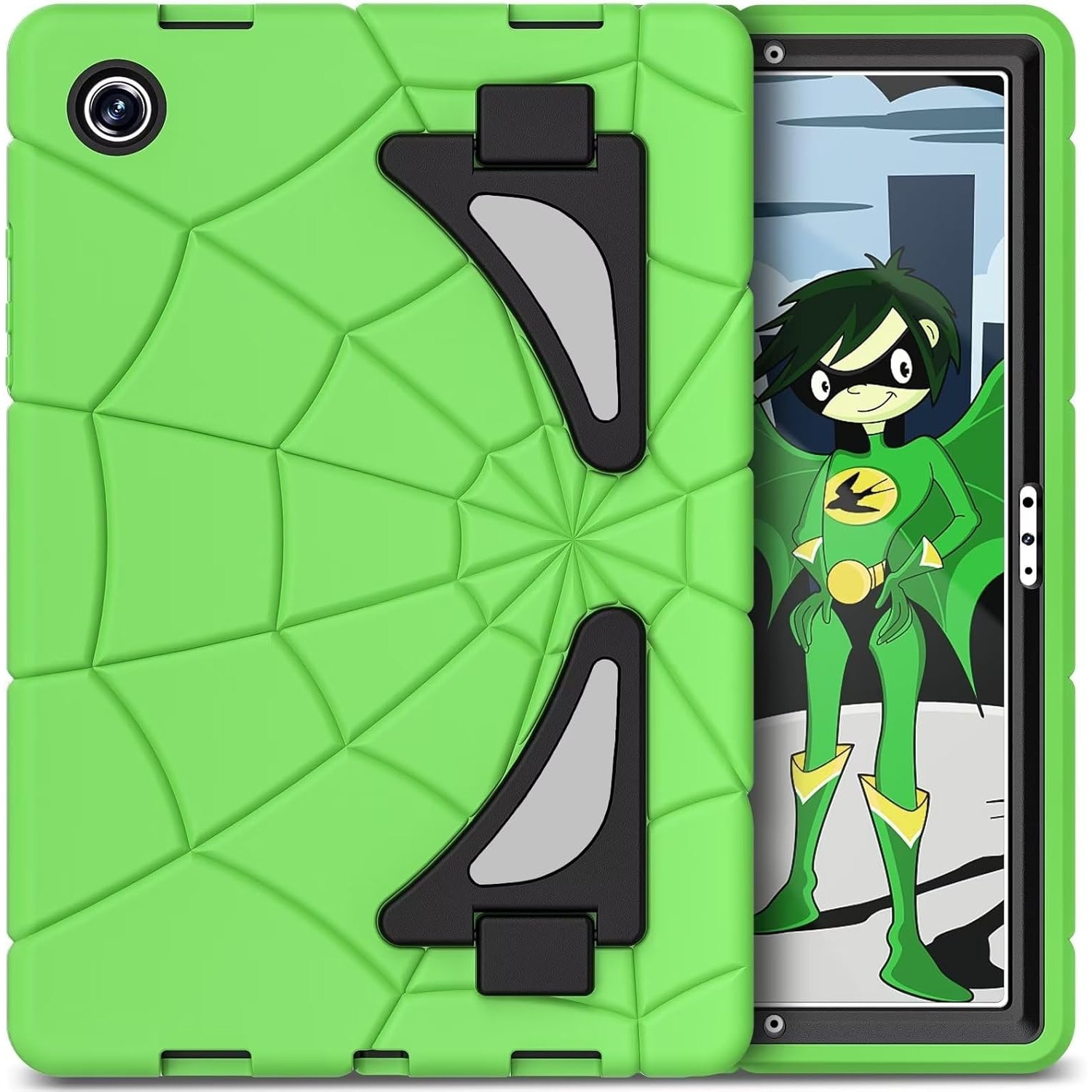 Husa Shockproof Armor pentru Samsung Galaxy Tab A8 (X200/X205), 10.5", Sigloo, stand Built-in, Protectie 360, Verde Spider