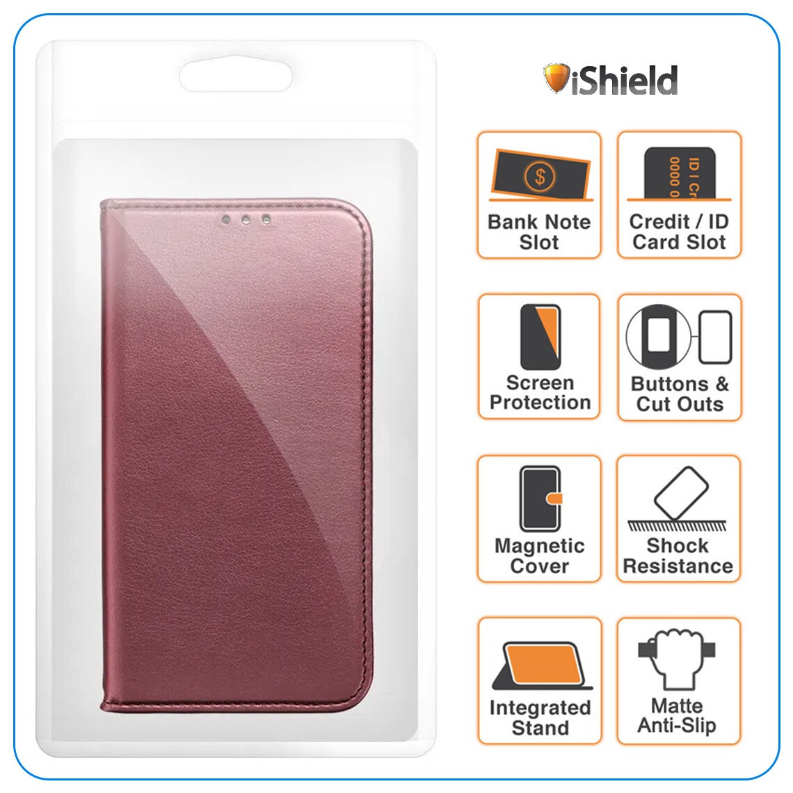 Husa pentru Xiaomi Redmi A5 4G, tip Carte cu buzunar interior, inchidere magnetica, functie Stand, FlipBook, Piele-Eco, Bordo