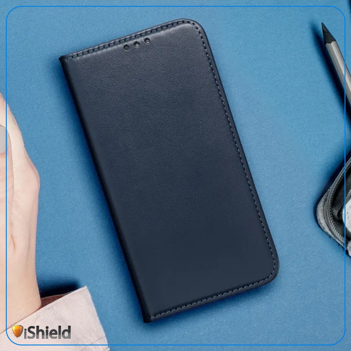 Husa pentru Xiaomi Redmi A5 4G, tip Carte cu buzunar interior, inchidere magnetica, functie Stand, FlipBook, Piele-Eco, Bluemarin