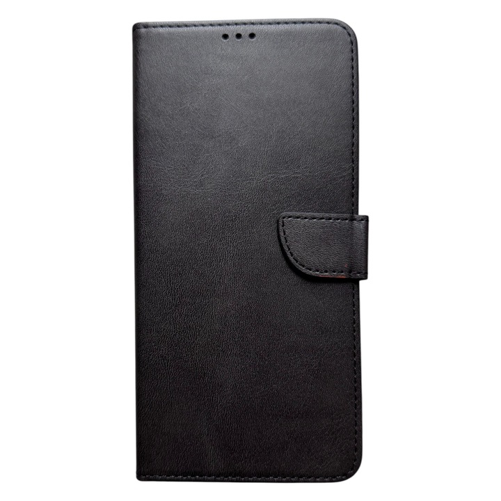 Flip tok (könyv típusú), ökológiai bőr, kompatibilis Xiaomi Redmi A5 4G, Fekete