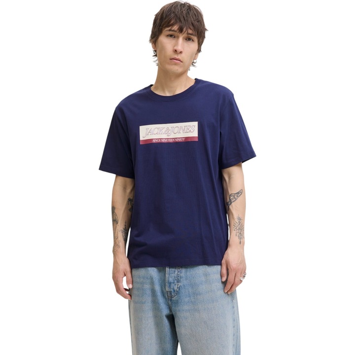 Tricou JACK &JONES Inwood Block Branding 50185, Albastru