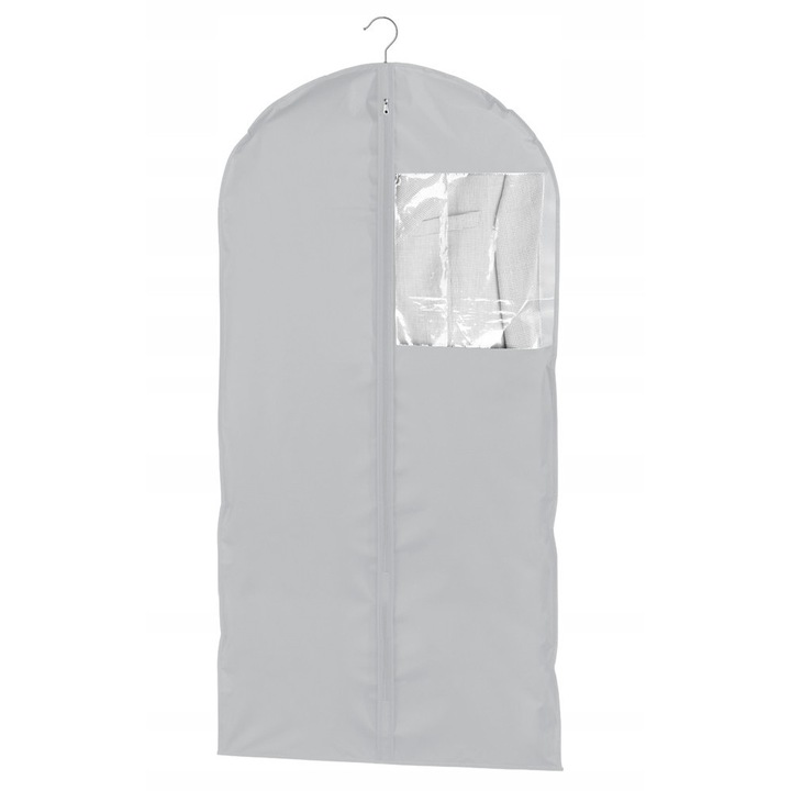 Husa pentru imbracaminte Galicja, 60x130cm, gri, cu fermoar