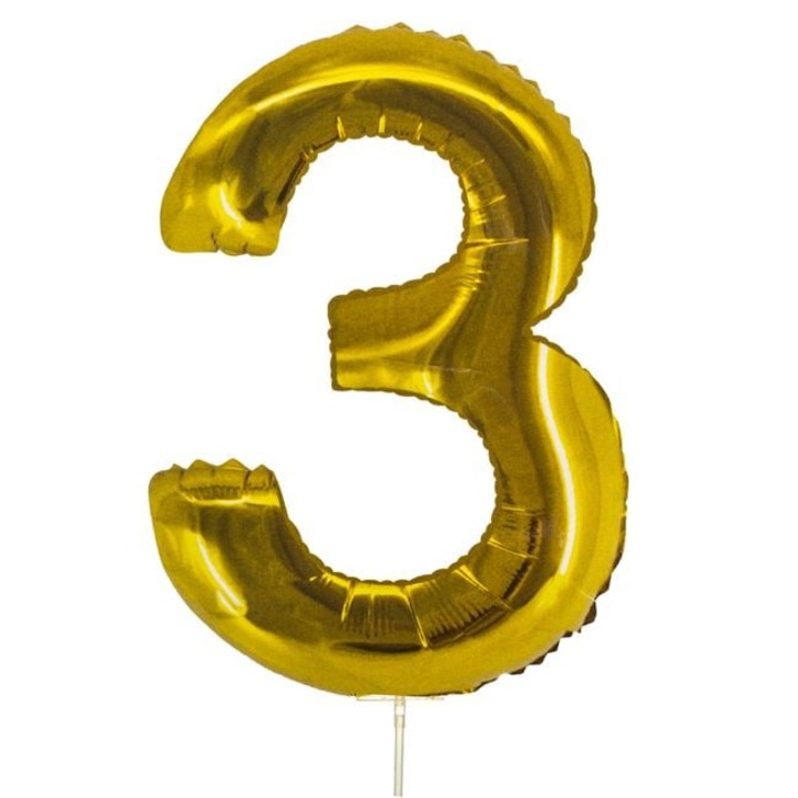 Метален балон от златно фолио № 3 - 21 см
