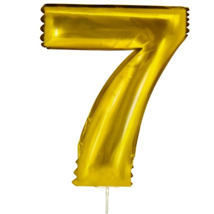 Златист металически фолиен парти балон № 7 - 24 см