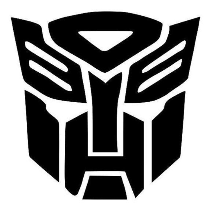 Sticker decorativ auto, geam/perete, Transformers, 15x15 cm, negru