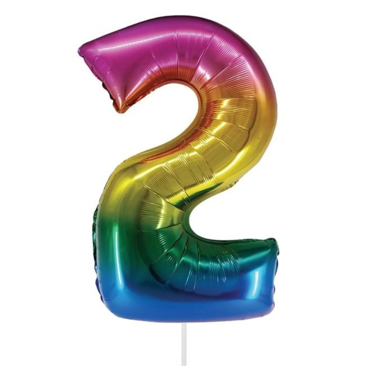 Метален балон за парти с дъга №2 - 82 см