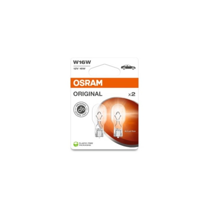 Set 2 Becuri 12V W16W Original Blister Osram