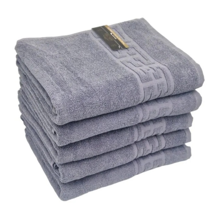 Set 4 Prosoape de baie, Rotop, gri, 50x90cm